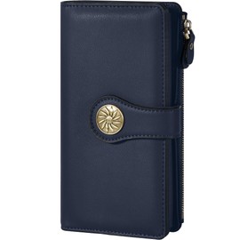 Travelambo Women's Wallet RFID Blocking Trifold Clutch Large Capacity Credit Card Holder Travel Purse