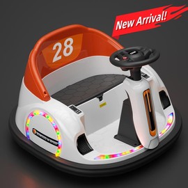 KORIMEFA 12V Electric Ride on Bumper Car Toys 360° Spinning Bumping Toy Gifts Cars, Music Play, Lights for Kids - Color: 12V Blue
