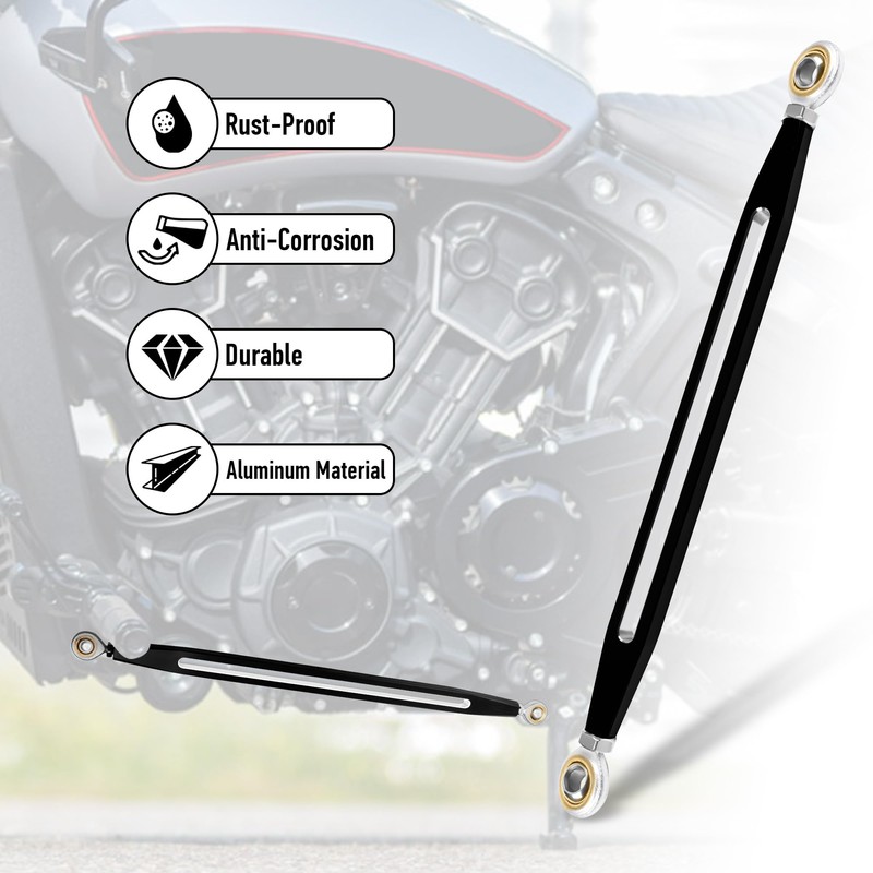 Motofunder Black Shift Linkage for Indian Scouts, Hussar Bobber, and