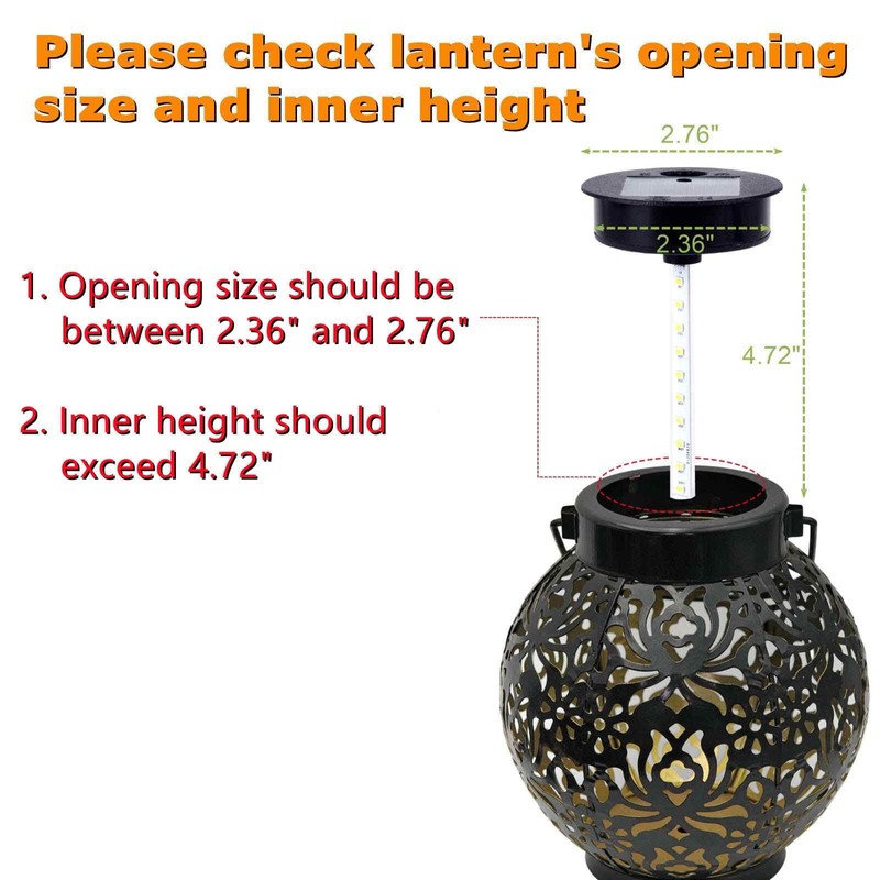Solar-Lantern Waterproof Lights Replacement Top - Garden Decor Outdoor Lighting