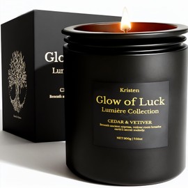 Luxury Candle Gift for Men – Cedarwood & Vetiver Soy Candle, Handcrafted Black Jar, 7.05oz, 42-Hour Burn, Premium Masculine Fragrance for Home Décor