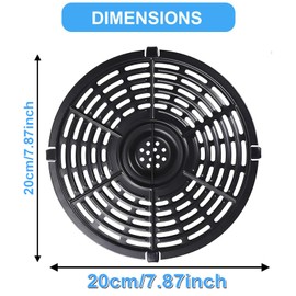 Air Fryer Grill Pan, 7.87'' Round Accessories Rack Replacement Parts Grill Crisper Plate Tray for Chefman 3.6QT Ultrean 4.2QT Power XL 4QT Emeril Lagasse 4QT Instant Pot Duo Crisp Air Fryer