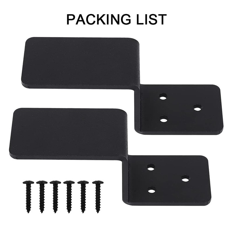 VANROUG 2x4 Door Barricade Brackets Z-Shape Black Security Door Lock