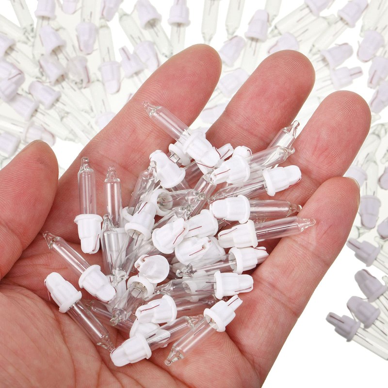 Mudder 100 Pieces 2.5v Replacement Christmas Tree Light Bulbs Mini