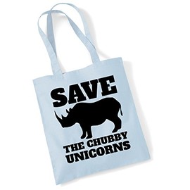 Bang Tidy Clothing Tote Bags For Women Chubby Unicorns Printed Cotton Shopper Bag Gifts PBLUE