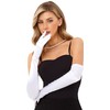 Satin Evening Long Elbow Length Opera Gloves, White, One Size