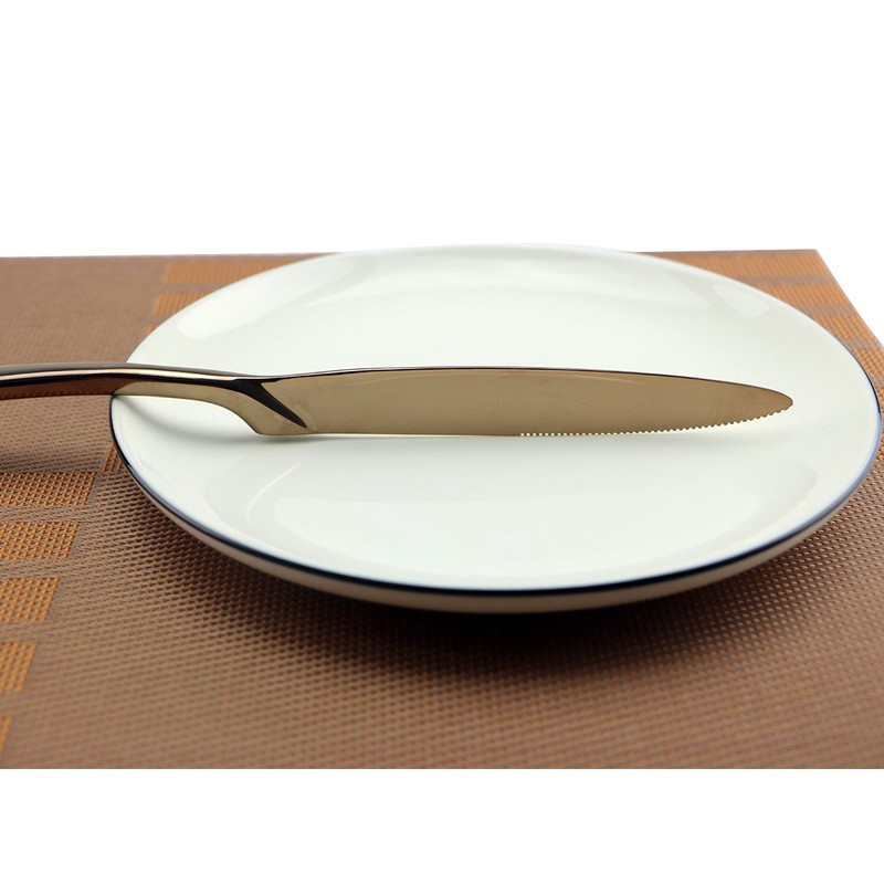 Uniturcky Silversmiths 20 Piece Beacon Flatware Set, Copper Mirror/Rose Gold,