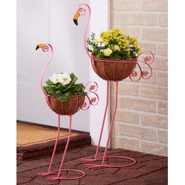 Sets of 2 Bird Planters Flamingos