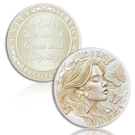 Beautiful Life Sobriety Coin, Confident Woman NA AA Medal - Clean AA Chip and Medallion, Celebrate Addiction Recovery Anniversary Token, Elegant Sobriety Gifts for Women