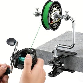 Manual Fishing Line Spooler for Reel Line Winding – Adjustable Spring Clamp Winder for Fishing Gear Preparation