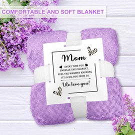 Gifts for Mom, Mothers Day Mom Gifts from Daughters Lavender Relaxing Gift Basket with Luxury Flannel Blanket Care Package, Unique Self Care Get Well Soon Gift, Birthday Gift for Women
