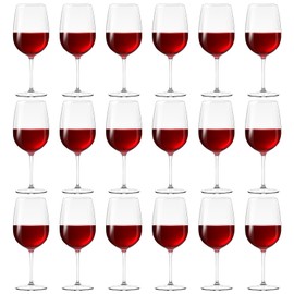 Purpeak Set of 18 Plastic Wine Glasses with Stem 19 oz Unbreakable Wine Glasses Reusable Clear Goblet for Drinking, Pool, Travel, Camping or Picnic Supplies