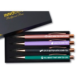 InnoBeta Shih Tzu Gifts, Dog Mom Gifts for Women, Ballpoint Pen Set of 4, Gifts for Dog Lovers for Mother's Day, Christmas, Birthday - Shih Tzu Mom