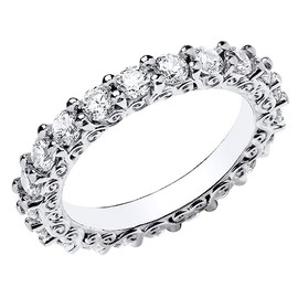 925 Sterling Silver 2.00CT simulated Diamond Full Eternity Band Ring size J - U (N)