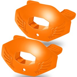 2Pack Mouth Guard Football, Football Mouth Guard Youth, Football Mouthpiece with Strap,No Boil, Soft and Durable, Maximum Breathing Channel,Fits Adult,Youth (Orange)