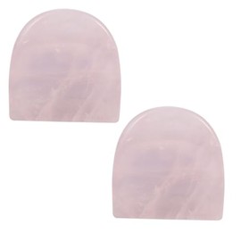 mookaitedecor mookaitedecor Pack of 2 Natural Rose Quartz Crystal Thumb Worry Stones for Anxiety Stress Relief, Polished Semicircle Pocket Stones Palm Quartz Healing Crystal Gifts for Reiki Chakra Balancing