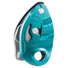 PETZL GRIGRI Belay Device with Sm'D Twist-Lock Carabiner - Belay Device with Cam-Assisted Blocking for Sport, Trad, & Top-Rope Climbing - Blue