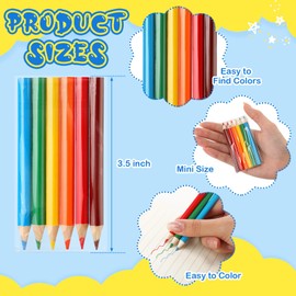 Cholemy 200 Sets Mini Colored Pencils 3.5 Inch Portable Short Color Pencil Bulk Coloring Pencils Pre Sharpened Drawing Colored Pencil for Kids Children Painting Classroom, 6 Assorted Colors