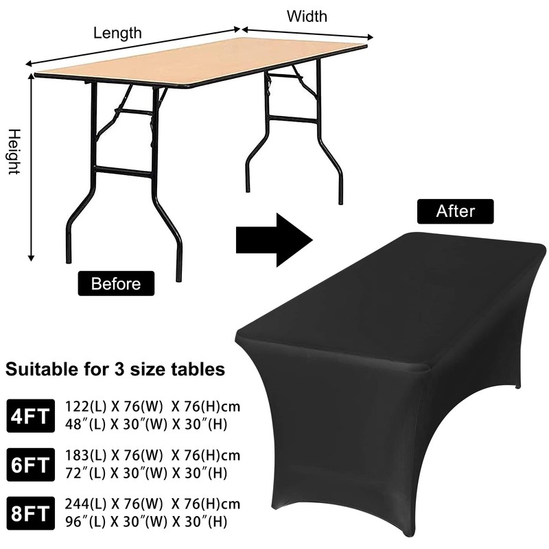 Time to Sparkle 6ft Stretch Spandex Table Cover for Rectangle