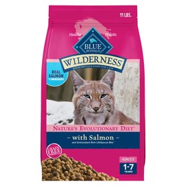 BLUE WILDERNESS Blue Buffalo Wilderness Natural High Protein Grain Free Salmon Dry Food for Adult Cats 11 lbs.