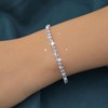 Jugielu Boho CZ Tennis Bracelet Rhinestone Chain Bracelet Silver Crystal