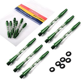 CUESOUL 6-Piece 2BA Medium Aluminum Dart Shaft with O'Ring Green