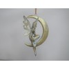 Fairy Crescent Moon Figurine Gold Wings Hanging Garden Yard Home