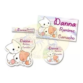 172 Etiquetas escolares 82 Etiquetas Escolares Adhesivas Personalizadas Con Materia