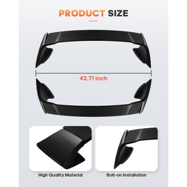 FINDAUTO ABS Car Spoiler Wing Body Kits MUG Style Fits for 2012-2015 for Honda Civic Sedan Trunk Lip Spoiler