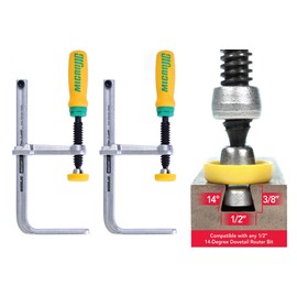 MICROJIG GRR-RIPPER DVC-538K2 Match Fit Dovetail Clamps, Yellow/Green