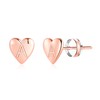 Heart Initial Stud Earrings for Girls, S925 Sterling Silver Post