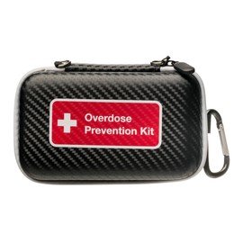 Kit de prevención de sobredosis de opioides para tiras de prueba de naloxona y fentanilo | Diseño compacto para fácil transporte y almacenamiento | Tiras de prueba de naloxona y fentanilo no incluidas) (simple, negro)