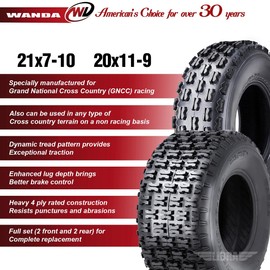 WANDA Full Set Sport ATV tires 21x7-10 21x7x10 & 20x11-9 20x11x9 4PR