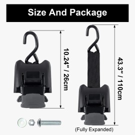 On Boat Transom Tie Down Straps to Trailer Heavy Duty Retractable Ratchet Straps, 2x43", 2500lbs Break Strength for Water, 1PackSpecification: 2x43",PL-AC11-1
