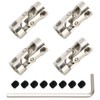 QWORK® Pack of 4 6 mm to 6 mm Metal