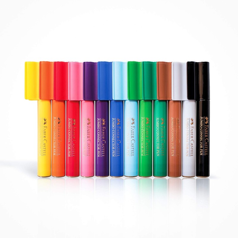 Faber-Castell Thick Jumbo Connector Pen Colour Markers, Assorted – Pack