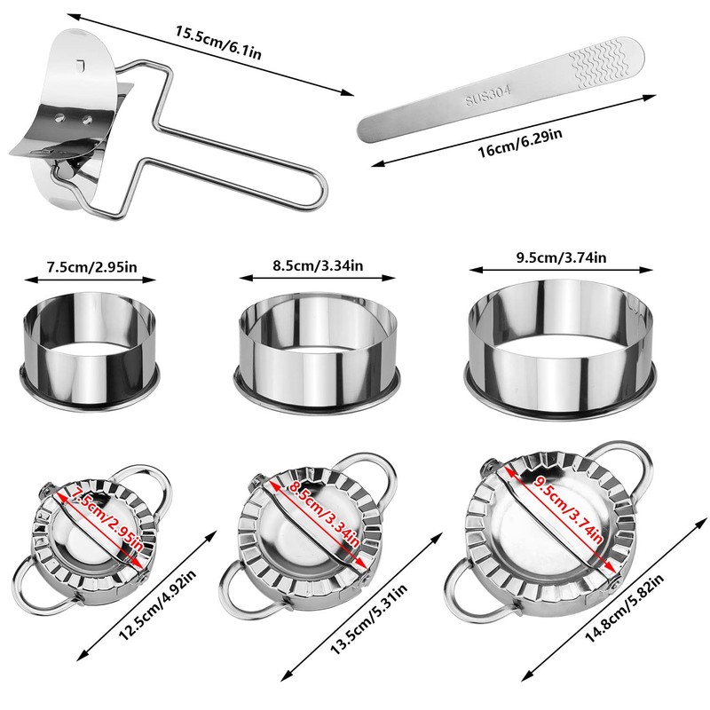 RNHDLY Dumpling Maker 8 Pack Stainless Steel Dumplings Maker Machine