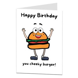 Funny Birthday Card For Kids Perfect For Girls Boys & Teenagers Cheeky Burger Design Ages 6, 7, 8, 9 & 10
