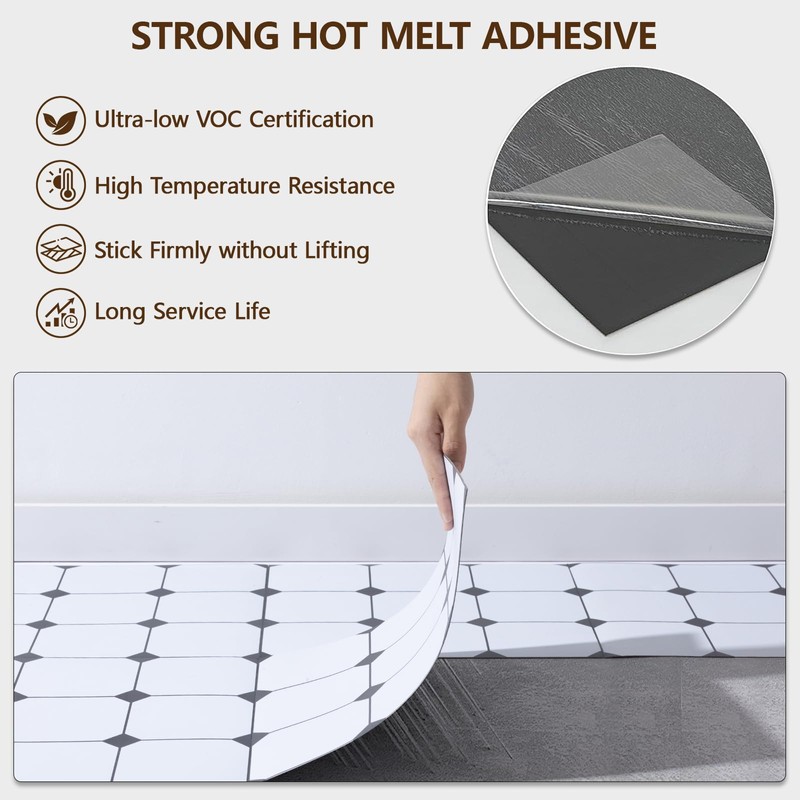 ACCOR HOME Peel and Stick Floor Tile, 10-Pack 12" x