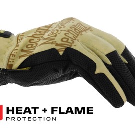 Mechanix Wear: Heat Resistant Leather Work Gloves - Flame Resistant Goatskin Leather Backed by FR Kevlar and FR Kovenex (X-Large, Yellow)