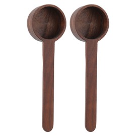 2Pcs Walnut Coffee Bean Measuring Spoon Food Grade Salt Spoon for Home Kitchen Tea Sugar