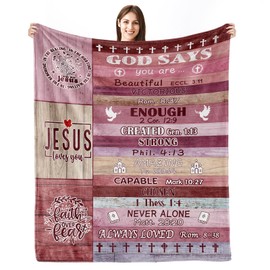 Christian Gifts for Women, Religious Gift for Women, Faith Bible Religious Gifts, Birthday Gift for Christian Women, Inspirational Positive Gift for Women Girl Christian Throw Blankets 60"X 50"