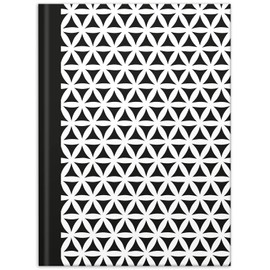 RNKVERLAG 46748 Notebook "Black & White Flowers" in DIN A5 Dotted with 96 Sheets 70 g/m², Pack of 1