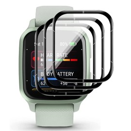 KZIOACSH Screen Protector for Garmin Venu Sq 2, 3 Pack Full Coverage 3D Curved Edge Anti-Scratch Protective Film Flexible Soft PET Anti-Fingerprint Bubble Free Transparent Screen Protector Cover