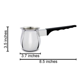 Cuisinox Stainless Steel Cezve Turkish Coffee Pot with Black Handle, 13 oz