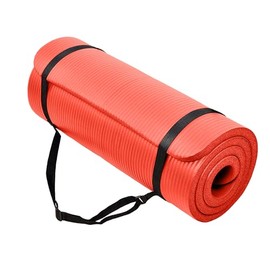 Fitvids - Tapete de yoga de 1 pulgada extra grueso de alta densidad con superficie antideslizante y correa de transporte para hombres y mujeres,...   