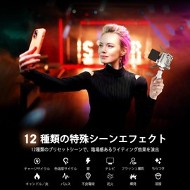 NiceVeedi Pocket RGB Fill Light, Portable Bi-Color Handheld Light, 2700K-6500K, CRI 95+, 12 Effects, 5000mAh Battery with Fast Charging Spotlight for Photography/Vlog/YouTube/Tiktok/Ins