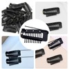 16Pcs Chunni Clips with Safety Pins, 10-Teeth Dupatta Clips, Black
