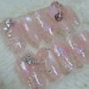 Pure Rose Pink Handmade Nail Tips - Long Ballerina /