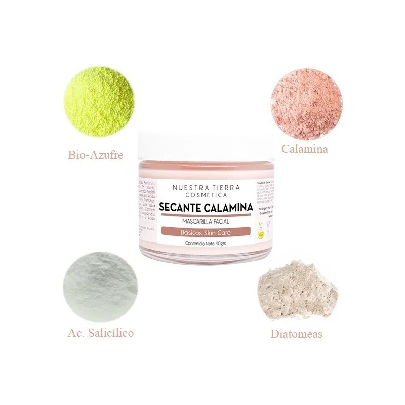 Kit Mascarilla Facial Secante: Calamina, DTOX y Carbón Activado Limpieza